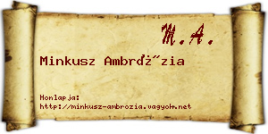 Minkusz Ambrózia névjegykártya